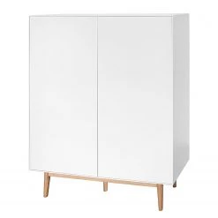 Mørteens Meuble à chaussures Lindholm I - Partiellement en chêne massif - Blanc
