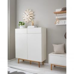 Mørteens Meuble à chaussures Lindholm II - Partiellement en chêne massif - Blanc -Vestiaires Soldes 1000008078 200916 16053800014 MOOD DETAILS P000000001000008078 mood