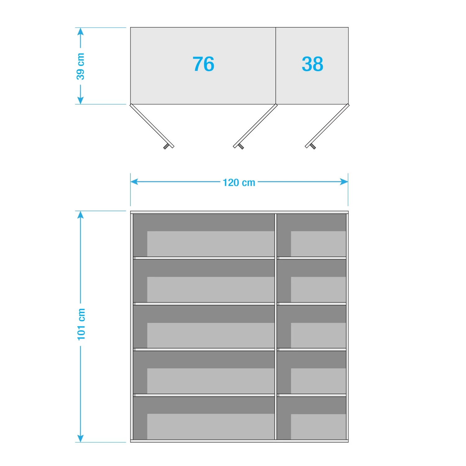 Fredriks Meuble à chaussures Mavie - Anthracite mat - Largeur : 120 cm 11 Fredriks Meuble à chaussures Mavie - Anthracite mat - Largeur : 120 cm – Image 11