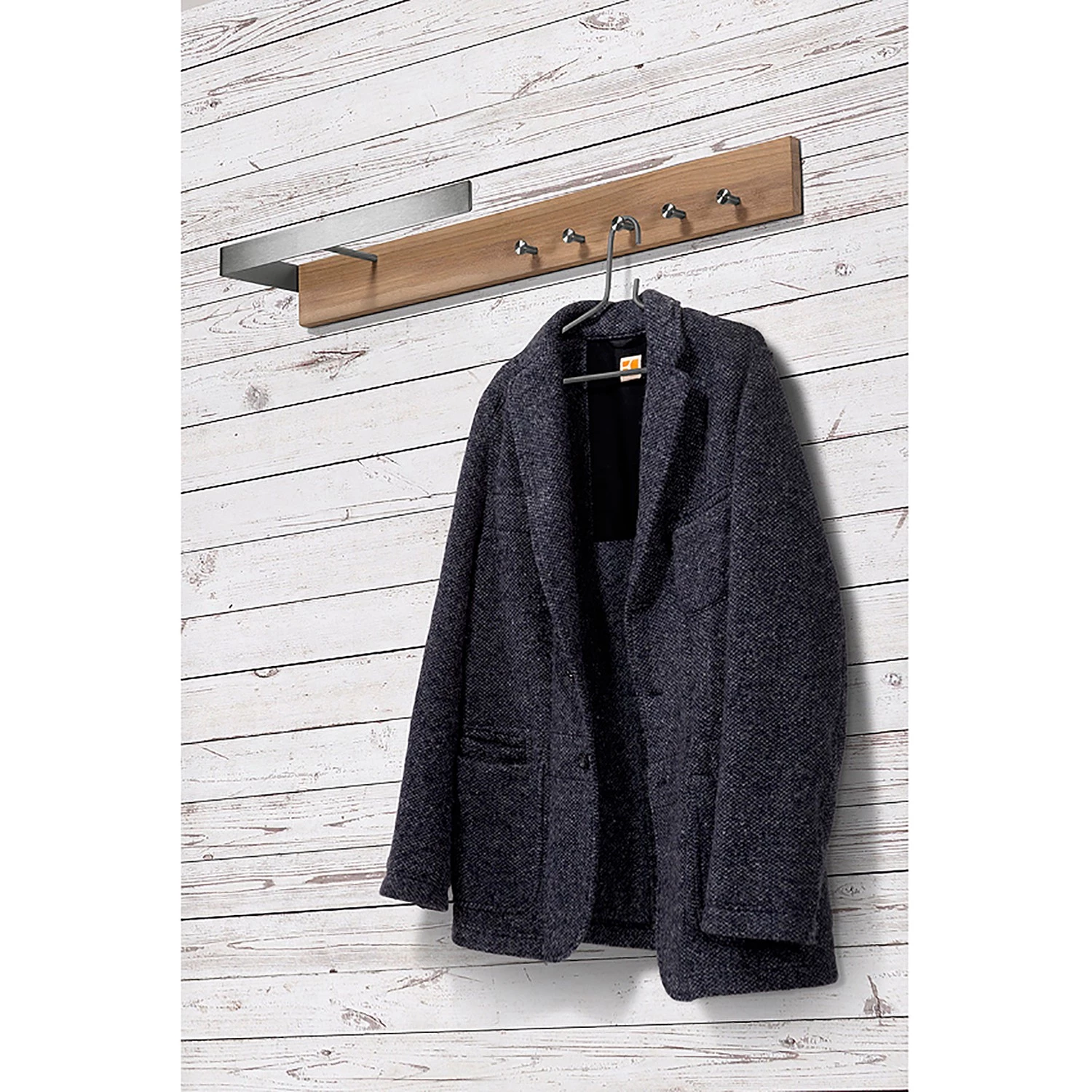 Loftscape Porte-manteaux mural Mc Nae I - Chêne massif / Acier inoxydable 3 Loftscape Porte-manteaux mural Mc Nae I - Chêne massif / Acier inoxydable – Image 3