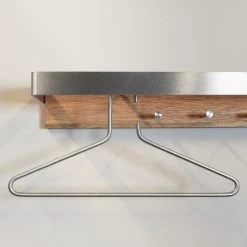 Loftscape Porte-manteaux mural Mc Nae II - Chêne massif / Acier inoxydable -Vestiaires Soldes 1000091739 210618 17402600077 DETAILS P000000001000091739