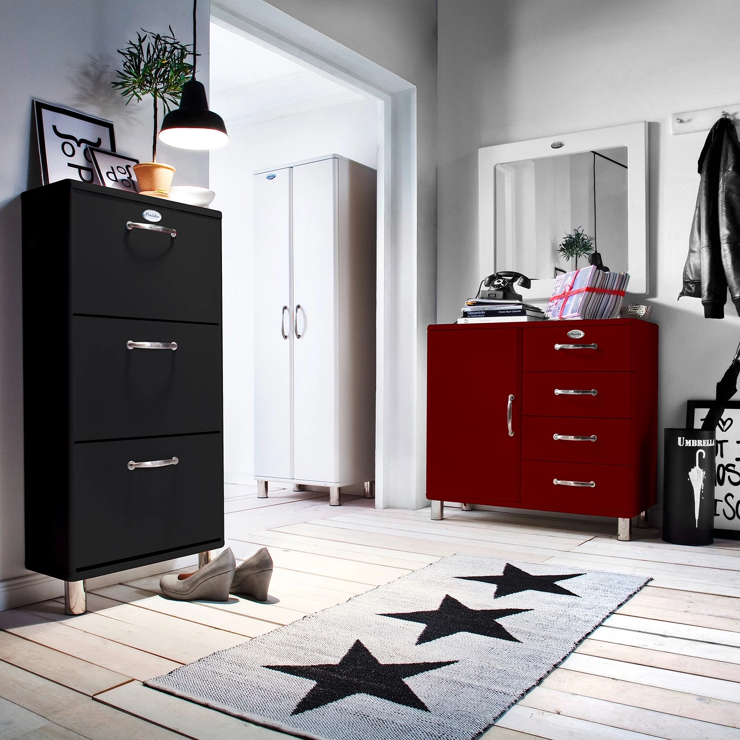 Tenzo Meuble à chaussures Malibu - Noir 2 Tenzo Meuble à chaussures Malibu - Noir – Image 2