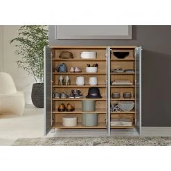 Voss Meuble à chaussures Alavere III - Blanc / Chêne blanc -Vestiaires Soldes 1000098352 MOOD 20 GALLERYIMAGES P000000001000098352 mood