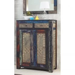 Wolf-Möbel Armoire à chaussures Goa - Manguier marron foncé -Vestiaires Soldes 1000104033 200608 13014900001 MOOD DETAILS P000000001000104033 mood