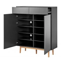 Mørteens Meuble à chaussures Lindholm II - Partiellement en chêne massif - Gris -Vestiaires Soldes 1000119255 190201 17015000014 GALLERYIMAGES P000000001000119255