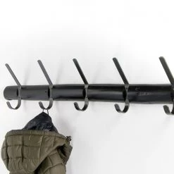 Red Living Porte-manteaux mural Bloxom - Pin massif / Métal - Noir - Largeur : 100 cm -Vestiaires Soldes 1000124080 180709 08505204 GALLERYIMAGES P000000001000124080