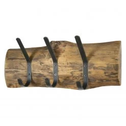 Red Living Porte-manteaux mural Marasi - Chêne massif / Métal - Chêne / Noir - Largeur : 55 cm