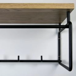 Red Living Porte-manteaux mural Opp - Chêne massif / Métal - Chêne / Noir -Vestiaires Soldes 1000124104 180706 15504259 GALLERYIMAGES P000000001000124104