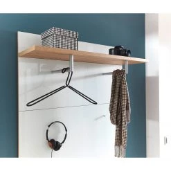 Germania Porte-manteaux Telde - Blanc brillant / Imitation chêne de Navarre -Vestiaires Soldes 1000126192 180807 08424215 MOOD GALLERYIMAGES P000000001000126192 mood