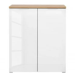 Germania Meubles à chaussures Telde II - Blanc brillant / Imitation chêne de Navarre -Vestiaires Soldes 1000126201 180807 08424224 GALLERYIMAGES P000000001000126201