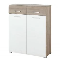 Germania Meuble à chaussures Malou - Blanc / Imitation chêne Nelson