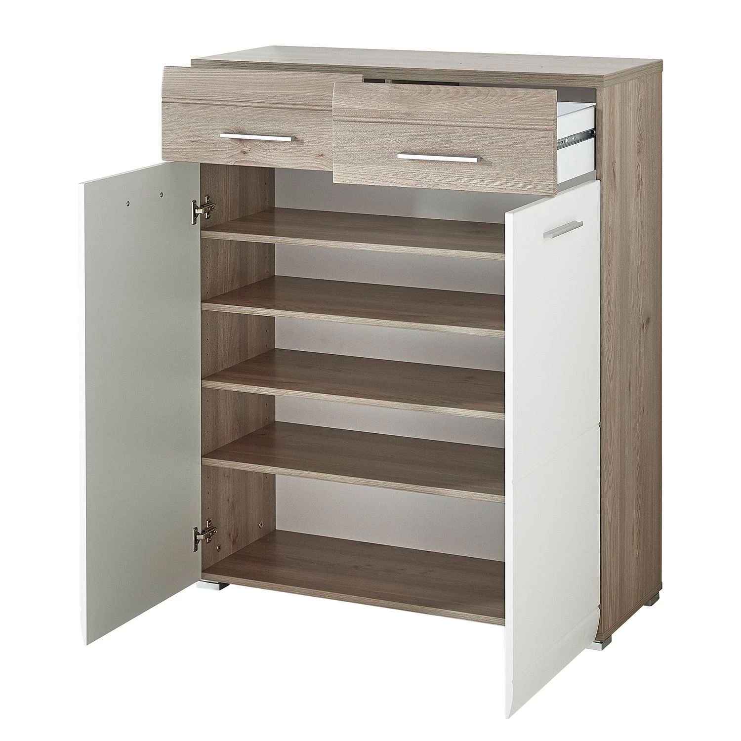 Germania Meuble à chaussures Malou - Blanc / Imitation chêne Nelson 6 Germania Meuble à chaussures Malou - Blanc / Imitation chêne Nelson – Image 6