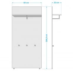 Now! by hülsta Porte-manteaux hülsta now easy - Laqué blanc pur -Vestiaires Soldes 1000127838 191023 08592300030 SKETCH DETAILS P000000001000127838 sketch