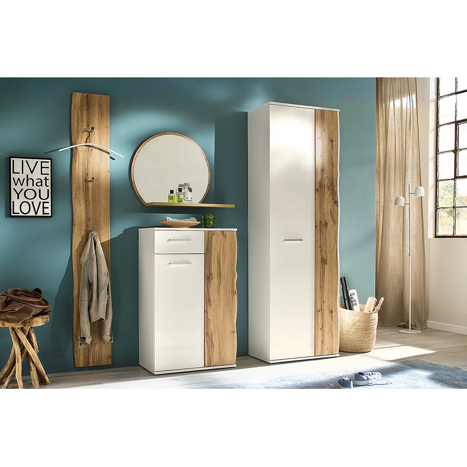 Loftscape Porte-manteaux mural Vantaa II - Imitation chêne 2 Loftscape Porte-manteaux mural Vantaa II - Imitation chêne – Image 2