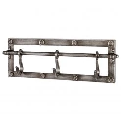 Red Living Porte-manteaux mural Gallina - Acier - Argenté - Largeur : 43 cm