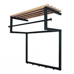 Red Living Porte-manteau mural Norton II - Chêne massif / Acier - Noir / Chêne