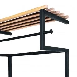 Red Living Porte-manteau mural Norton II - Chêne massif / Acier - Noir / Chêne -Vestiaires Soldes 1000131962 180919 09344354 GALLERYIMAGES P000000001000131962