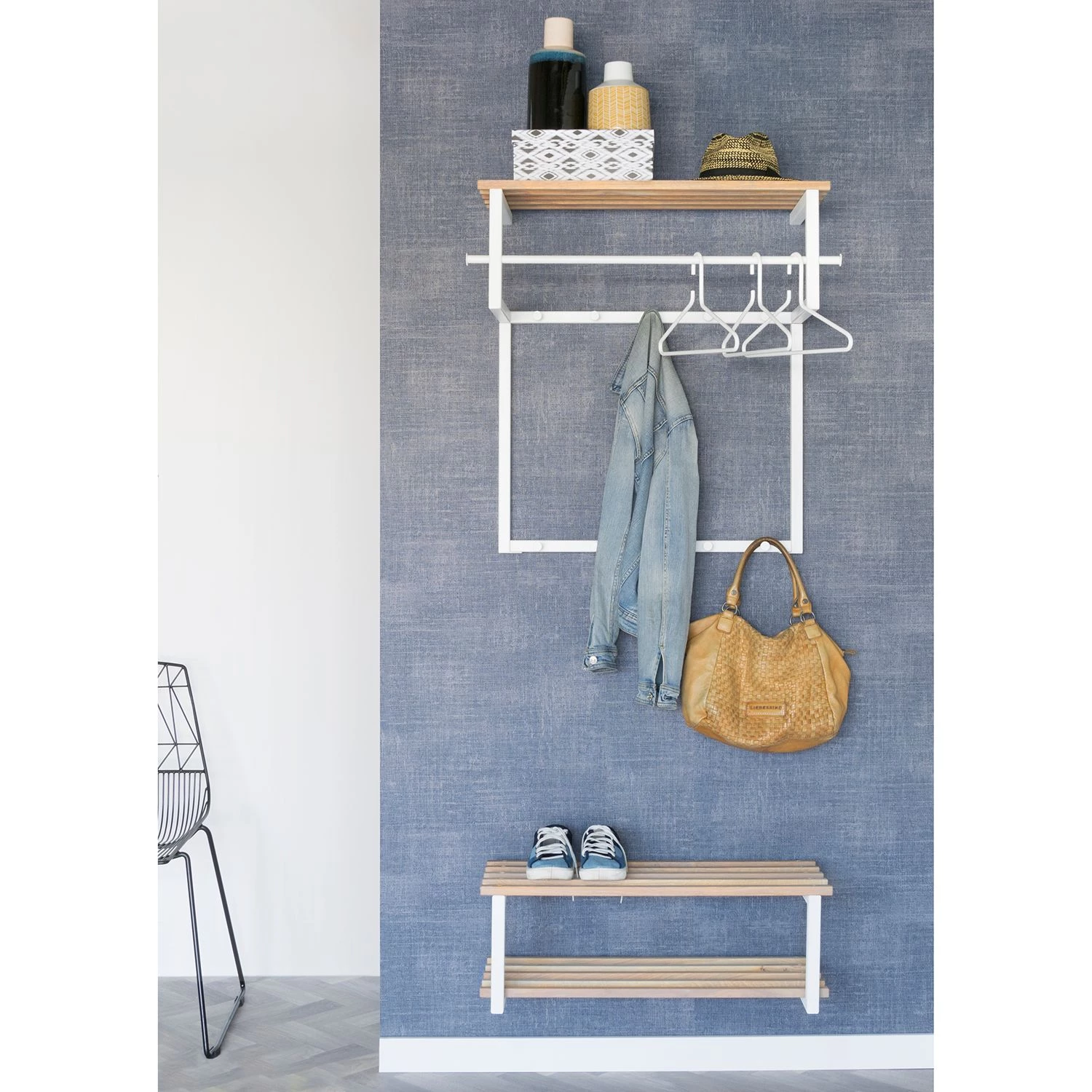 Red Living Étagère à chaussures Norton - Chêne massif / Acier - Chêne / Blanc 2 Red Living Étagère à chaussures Norton - Chêne massif / Acier - Chêne / Blanc – Image 2