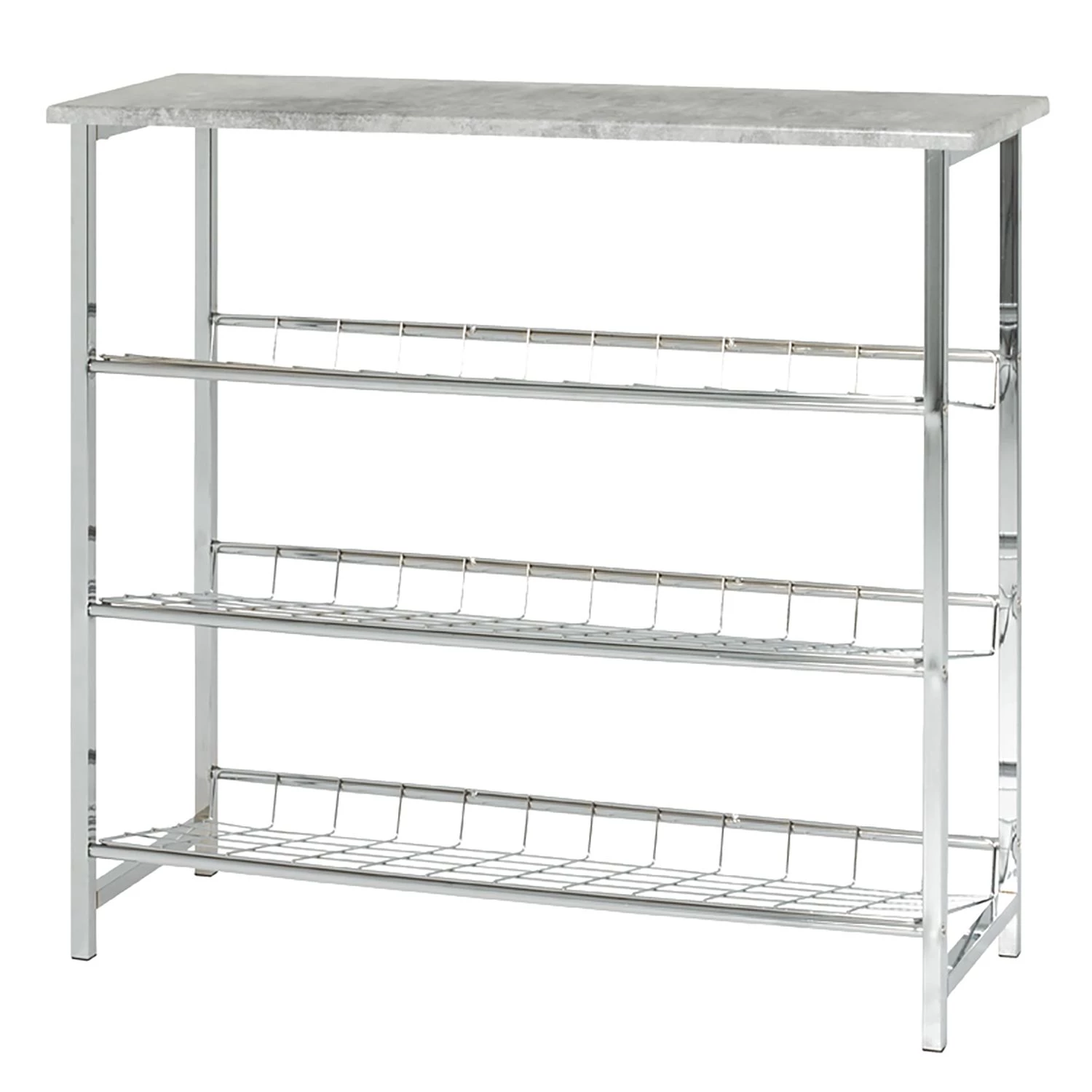 Mooved Étagère à chaussures Frisco - Imitation béton / Chrome 1 Mooved Étagère à chaussures Frisco - Imitation béton / Chrome