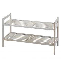 WENKO Étagère à chaussures Norway - Noyer massif - Noyer blanc