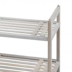 WENKO Étagère à chaussures Norway - Noyer massif - Noyer blanc -Vestiaires Soldes 1000138146 181112 08283836 GALLERYIMAGES P000000001000138146