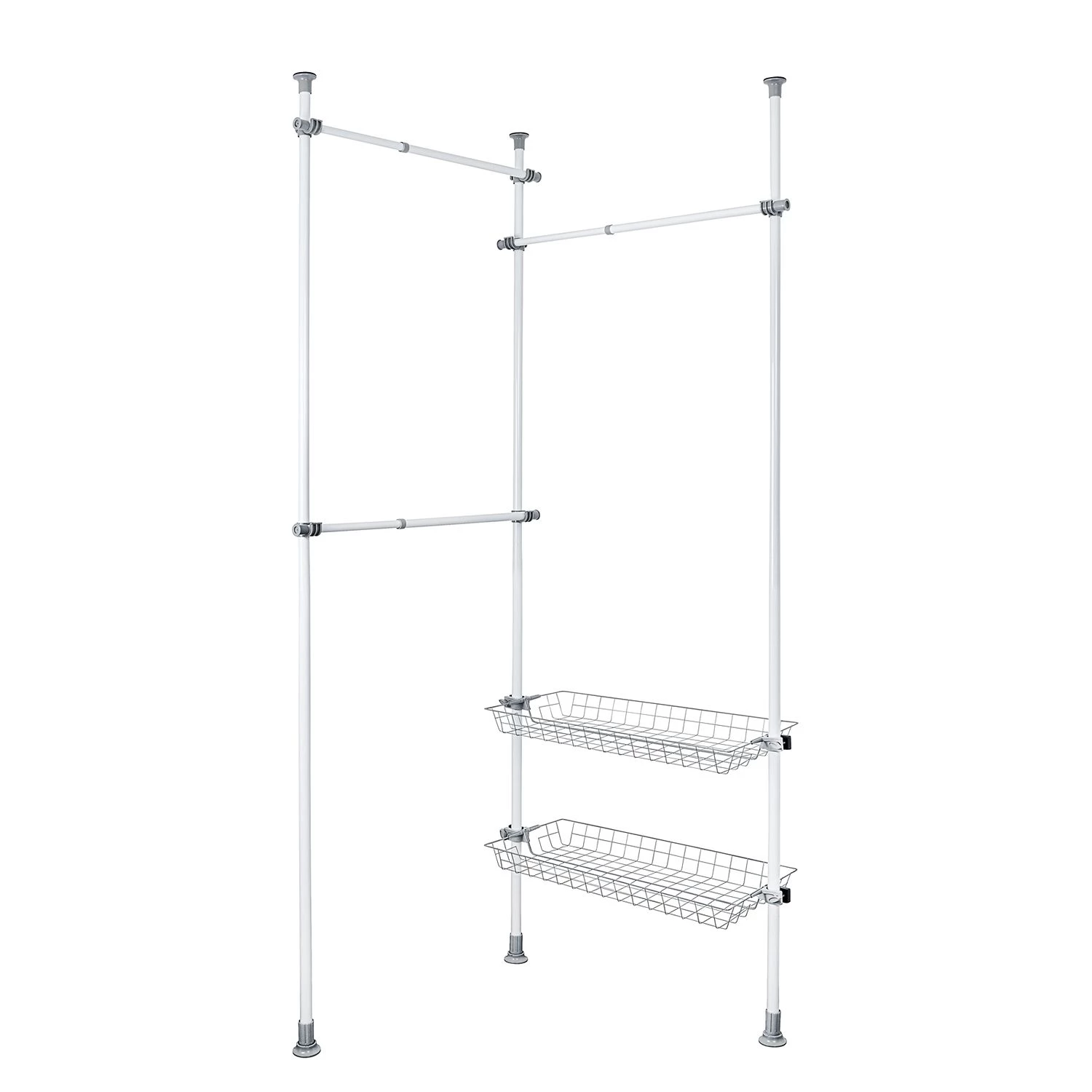 WENKO Penderie télescopique Herkules Duo - Acier - Blanc 1 WENKO Penderie télescopique Herkules Duo - Acier - Blanc