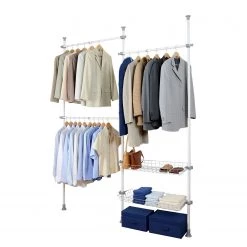 WENKO Penderie télescopique Herkules Duo - Acier - Blanc 7 WENKO Penderie télescopique Herkules Duo - Acier - Blanc -Vestiaires Soldes 1000138147 181112 08283839 GALLERYIMAGES P000000001000138147