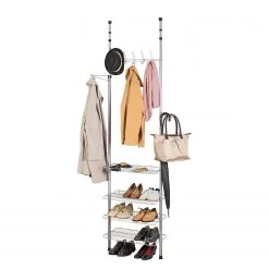 WENKO Penderie télescopique Apollon - Acier - Blanc