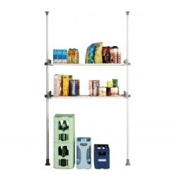 WENKO Étagère télescopique Herkules Twin - Acier - Blanc 8 WENKO Étagère télescopique Herkules Twin - Acier - Blanc -Vestiaires Soldes 1000138154 181112 08283966 GALLERYIMAGES P000000001000138154