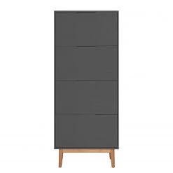 Mørteens Meuble à chaussures Lindholm - Partiellement en chêne massif - Gris - Hauteur : 165 cm -Vestiaires Soldes 1000139406 190206 07020700008 GALLERYIMAGES P000000001000139406