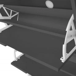 Mørteens Meuble à chaussures Lindholm - Partiellement en chêne massif - Gris - Hauteur : 165 cm -Vestiaires Soldes 1000139406 190206 07020800013 GALLERYIMAGES P000000001000139406