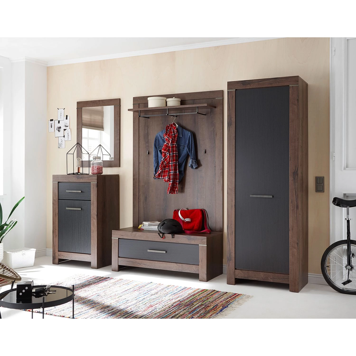 Loftscape Meuble à chaussures Eeklo - Imitation chêne noir / Imitation chêne Canyon 2 Loftscape Meuble à chaussures Eeklo - Imitation chêne noir / Imitation chêne Canyon – Image 2