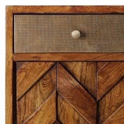 Ars manufacti Armoire à chaussures Yao - Acacia massif / Métal - Acacia / Doré -Vestiaires Soldes 1000145301 190509 07111100007 GALLERYIMAGES P000000001000145301