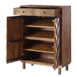 Ars manufacti Armoire à chaussures Yao - Acacia massif / Métal - Acacia / Doré -Vestiaires Soldes 1000145301 190509 07111100008 GALLERYIMAGES P000000001000145301