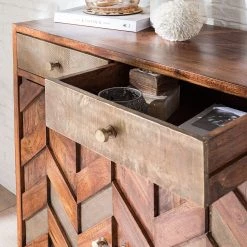 Ars manufacti Armoire à chaussures Yao - Acacia massif / Métal - Acacia / Doré -Vestiaires Soldes 1000145301 190605 11063300010 GALLERYIMAGES P000000001000145301