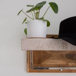 Ars manufacti Porte-manteaux mural Buuda - Partiellement en acacia massif - Acacia / Écru -Vestiaires Soldes 1000145840 190626 09452000005 GALLERYIMAGES P000000001000145840