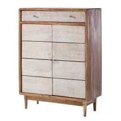 Ars manufacti Meuble à chaussures Buuda - Partiellement en acacia massif - Écru / Acacia