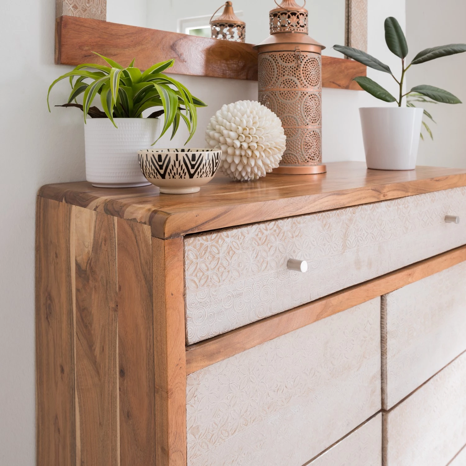 Ars manufacti Meuble à chaussures Buuda - Partiellement en acacia massif - Écru / Acacia 12 Ars manufacti Meuble à chaussures Buuda - Partiellement en acacia massif - Écru / Acacia – Image 12