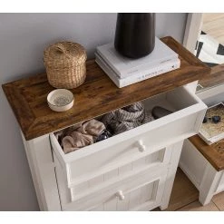 Maison Belfort Meuble à chaussures Balignton - Pin massif - Pin / Blanc -Vestiaires Soldes 1000148080 211116 12470500099 DETAILS P000000001000148080