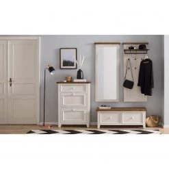 Maison Belfort Porte-manteaux mural Balignton - Pin massif / Métal - Pin / Blanc -Vestiaires Soldes 1000148092 211116 124750000103 MOOD DETAILS P000000001000148092 mood