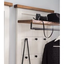 Maison Belfort Porte-manteaux mural Balignton - Pin massif / Métal - Pin / Blanc -Vestiaires Soldes 1000148092 211116 124829000142 DETAILS P000000001000148092