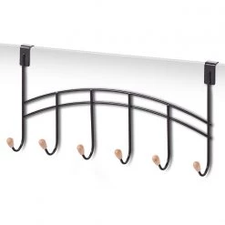 Zeller Patère de porte Jau - Métal - Noir / Marron