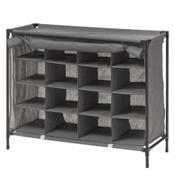 Zeller Étagère à chaussures Mayu III - Métal / Intissé - Noir / Anthracite