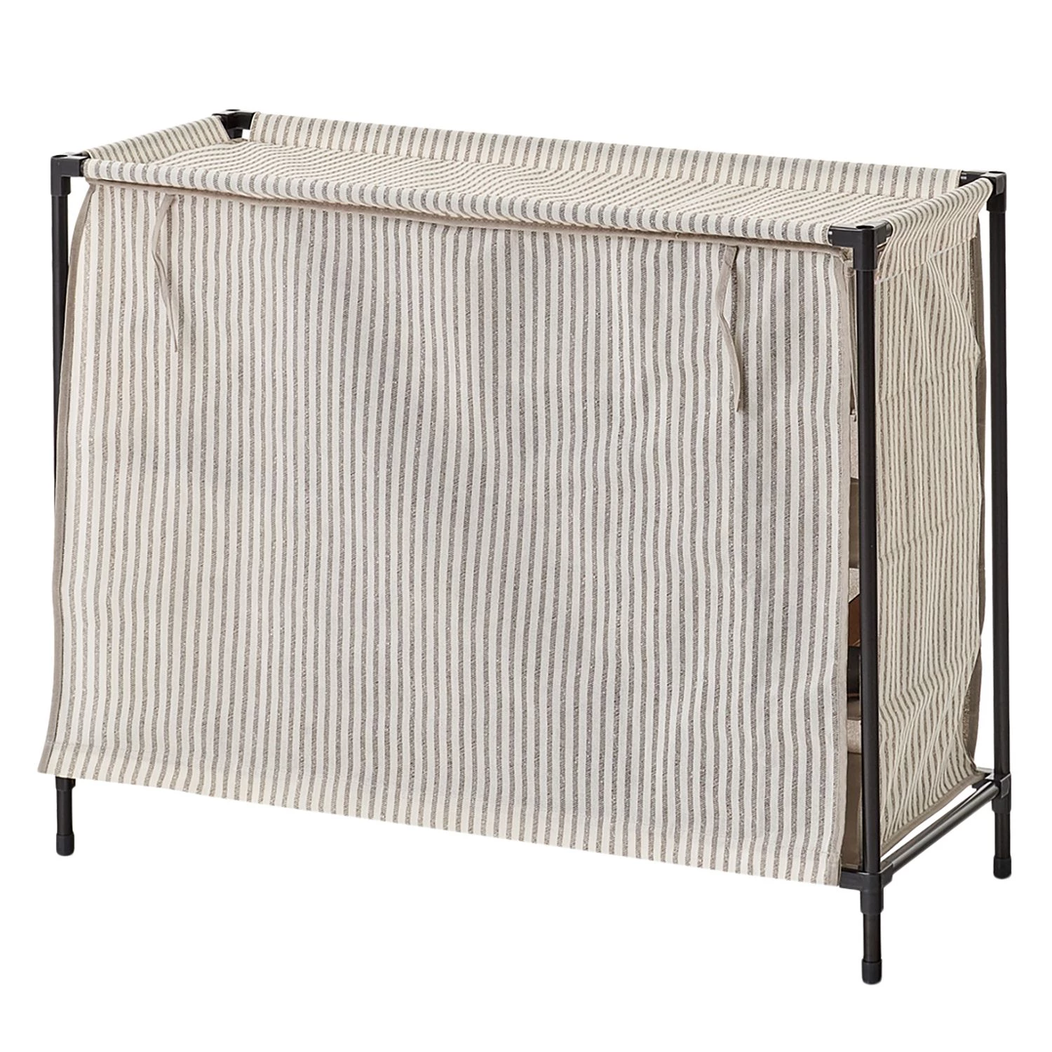 Zeller Étagère à chaussures Mayu II - Métal / Intissé - Noir / Beige 2 Zeller Étagère à chaussures Mayu II - Métal / Intissé - Noir / Beige – Image 2