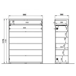 Germania Meuble à chaussures Nerola - Blanc / Imitation béton -Vestiaires Soldes 1000150734 190104 11555300113 GALLERYIMAGES P000000001000150734