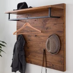 Ars manufacti Porte-manteaux mural Grasby - Pin massif / Métal - Pin / Noir -Vestiaires Soldes 1000152793 200611 13084200002 MOOD DETAILS P000000001000152793 mood