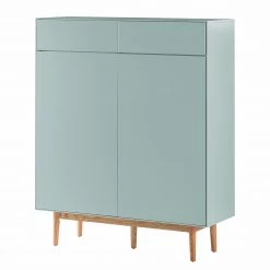 Mørteens Meuble à chaussures Lindholm II - Partiellement en chêne massif - Vert menthe