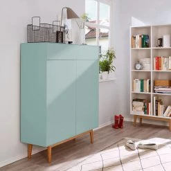 Mørteens Meuble à chaussures Lindholm II - Partiellement en chêne massif - Vert menthe -Vestiaires Soldes 1000153430 200217 15312400053 MOOD DETAILS P000000001000153430 mood