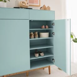 Mørteens Meuble à chaussures Lindholm II - Partiellement en chêne massif - Vert menthe -Vestiaires Soldes 1000153430 200217 15312500064 DETAILS P000000001000153430