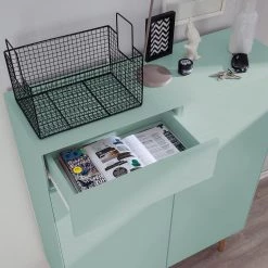 Mørteens Meuble à chaussures Lindholm II - Partiellement en chêne massif - Vert menthe -Vestiaires Soldes 1000153430 200217 15312600067 DETAILS P000000001000153430